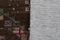 Vintage Turkish Tapestry Rug, Brown Pink Geometric Wall Hanging (3'6" x 4'5") - photo 10 of 10