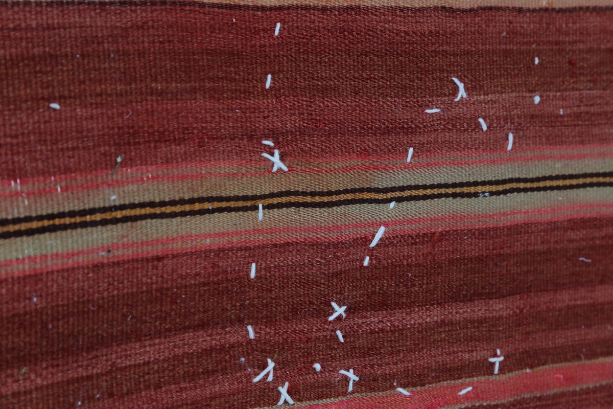 3x4 Handmade Wool Tapestry Rug, Red Tribal Textile Wall Hanging, Geometric Fiber Art Decor