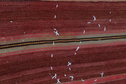 3x4 Handmade Wool Tapestry Rug, Red Tribal Textile Wall Hanging, Geometric Fiber Art Decor