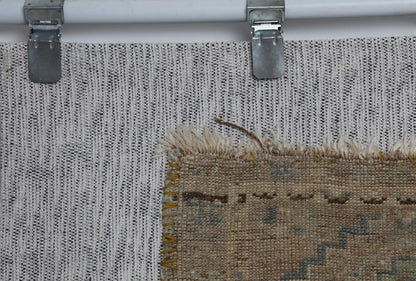 3x4 Vintage Turkish Wool Tapestry Rug,Wall Art, Neutral Textile Hanging