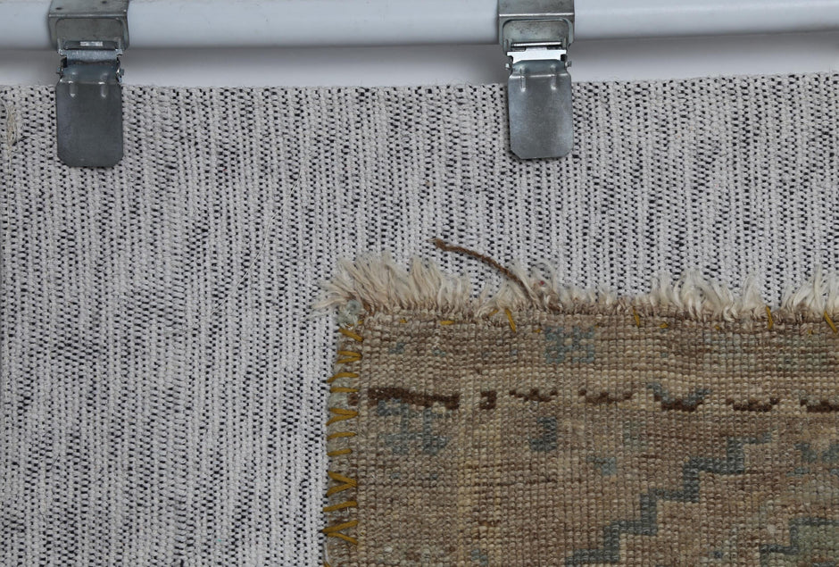 3x4 Vintage Turkish Wool Tapestry Rug,Wall Art, Neutral Textile Hanging