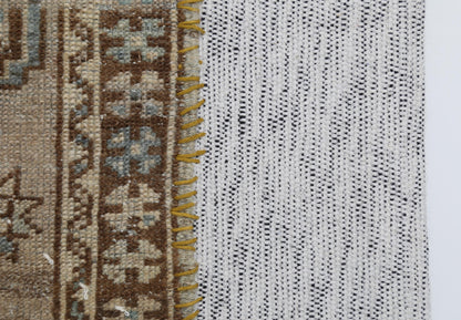 3x4 Vintage Turkish Wool Tapestry Rug,Wall Art, Neutral Textile Hanging