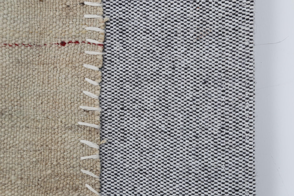 3x4 Beige Wool Tapestry Rug, Minimalist Abstract Textile Wall Hanging, Modern Fiber Art Decor