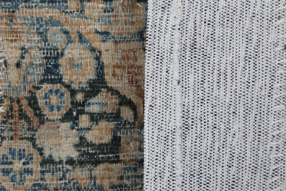 3x4 Vintage Turkish Tapestry Rug, Beige Blue Traditional Wool Textile, Antique Style Woven Wall Art