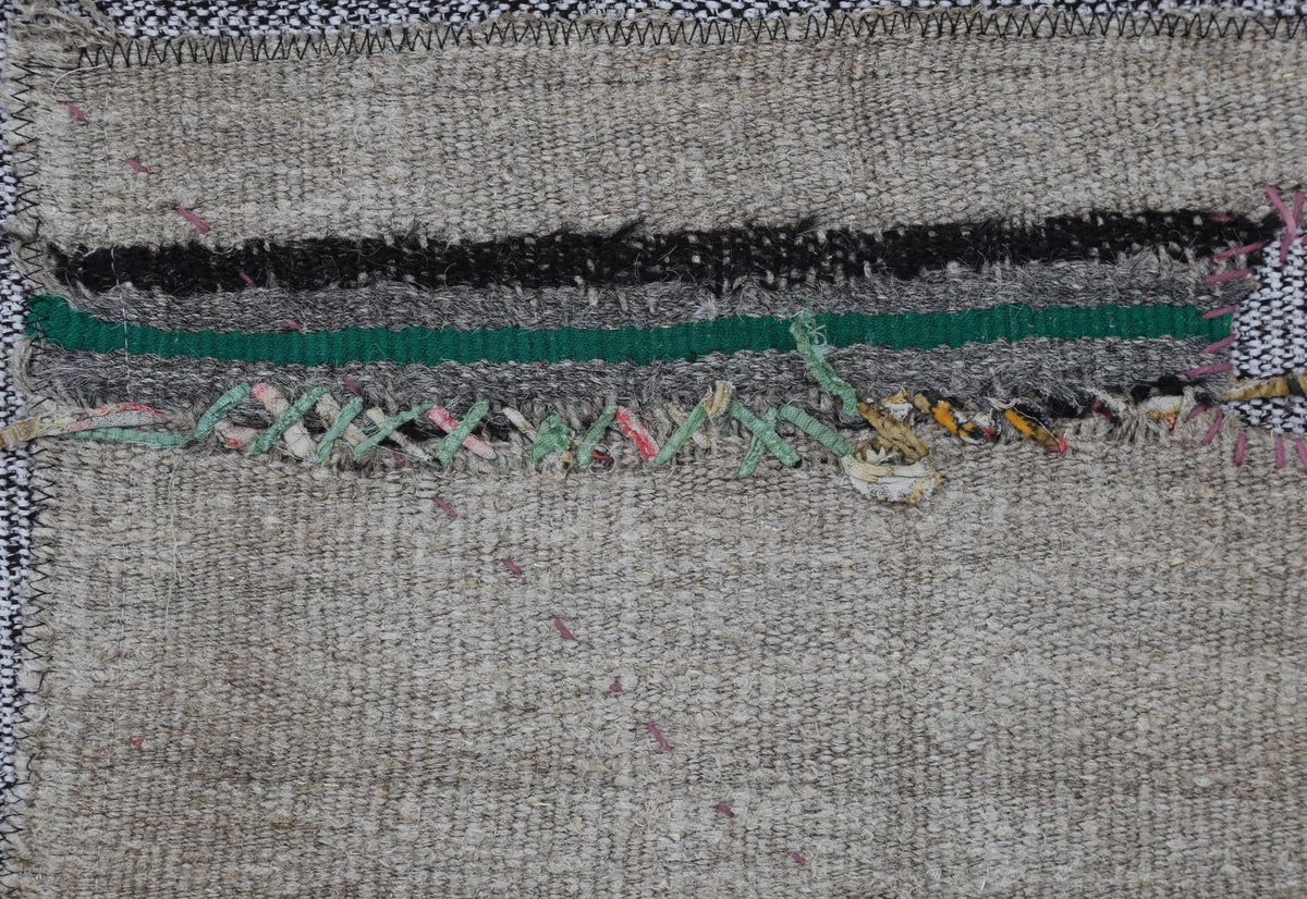 3x4 Wool Tapestry Rug, Neutral Striped Textile Wall Hanging, Handmade Rustic Fiber Art