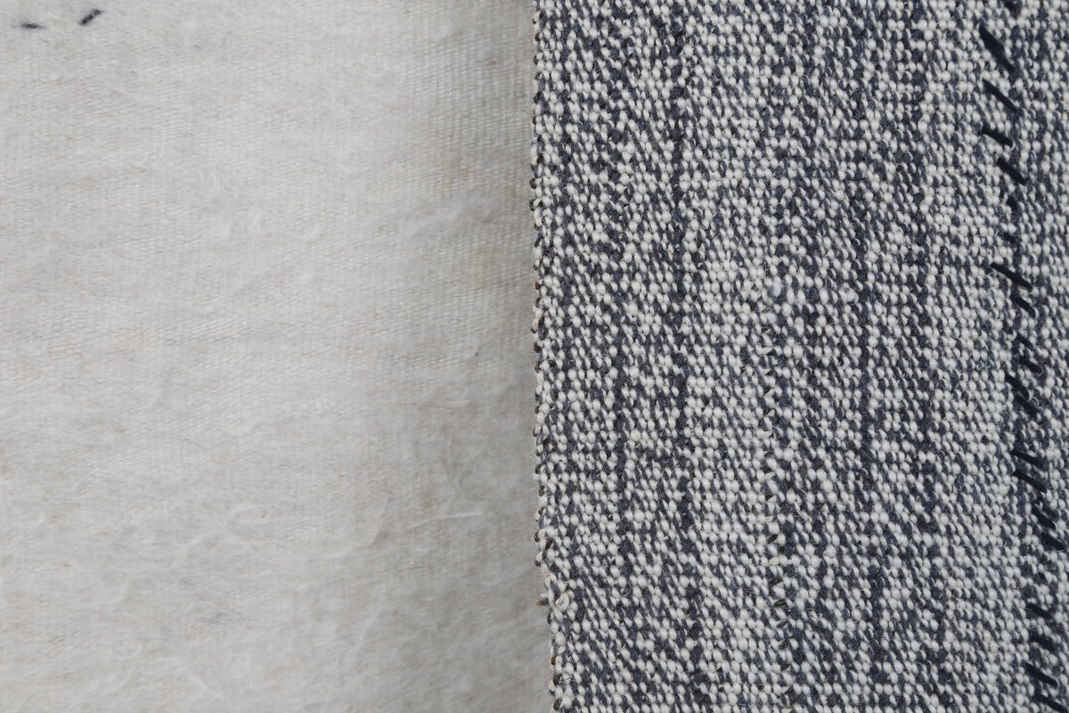 4x4 Wool Tapestry Rug, Ivory Minimalist Textile Wall Hanging, Hand Stitched Fiber Art Decor