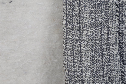 4x4 Wool Tapestry Rug, Ivory Minimalist Textile Wall Hanging, Hand Stitched Fiber Art Decor