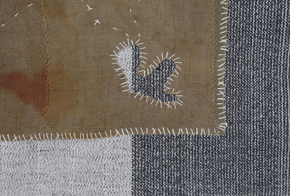 3x4 Wool Tapestry Rug, Brown Minimalist Textile Wall Hanging, Abstract Fiber Art Decor