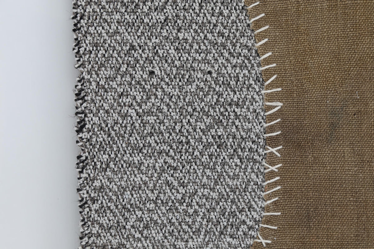3x4 Wool Tapestry Rug, Brown Minimalist Textile Wall Hanging, Abstract Fiber Art Decor
