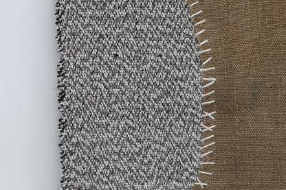 3x4 Wool Tapestry Rug, Brown Minimalist Textile Wall Hanging, Abstract Fiber Art Decor