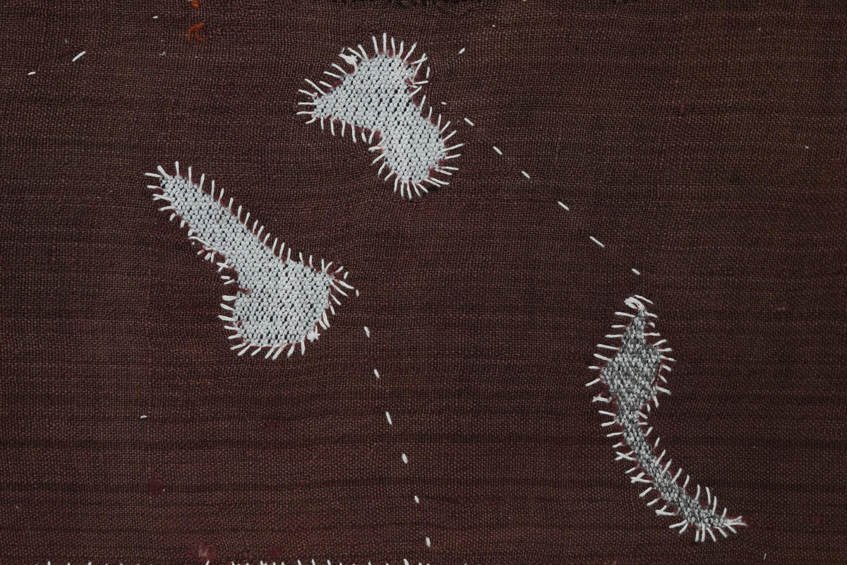 3x4 Wool Tapestry Rug, Black Rust Brown Abstract Textile Wall Hanging, Modern Fiber Art Decor