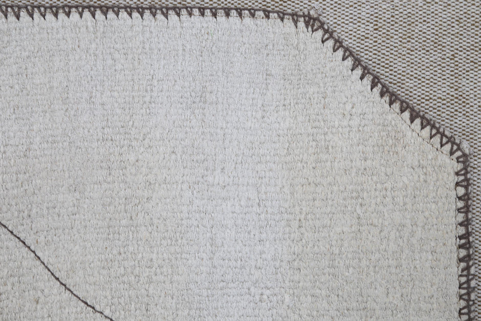 3x4 Vintage Tapestry Rug, Hemp Wool Patchwork Textile, Earth Tone Turkish Woven Wall Art