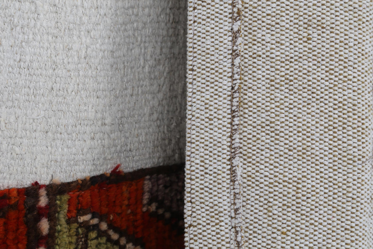 3x4 Vintage Tapestry Rug, Hemp Wool Patchwork Textile, Earth Tone Turkish Woven Wall Art