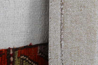 3x4 Vintage Tapestry Rug, Hemp Wool Patchwork Textile, Earth Tone Turkish Woven Wall Art