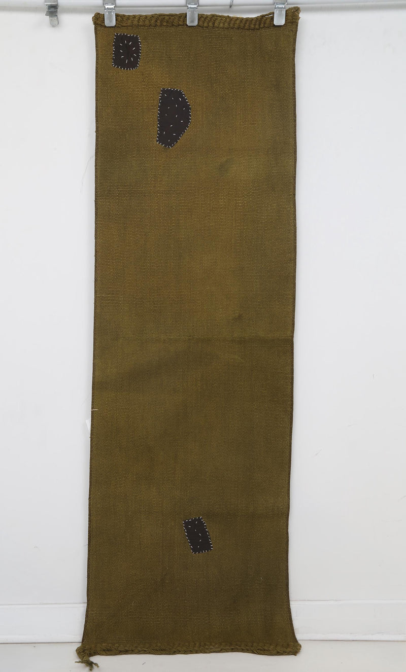 2x6 Vintage Hemp Runner Rug, Mustard Turkish Hallway Rug, Minimal Narrow Entryway Rug