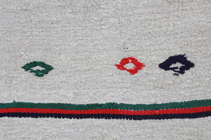 2x8 Vintage Hemp Runner Rug, Ivory Turkish Hallway Rug, Striped Narrow Entryway Rug