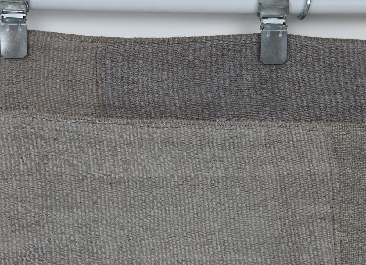 2x10 Vintage Hemp Runner Rug, Gray Turkish Patchwork Runner, Neutral Narrow Hallway Rug