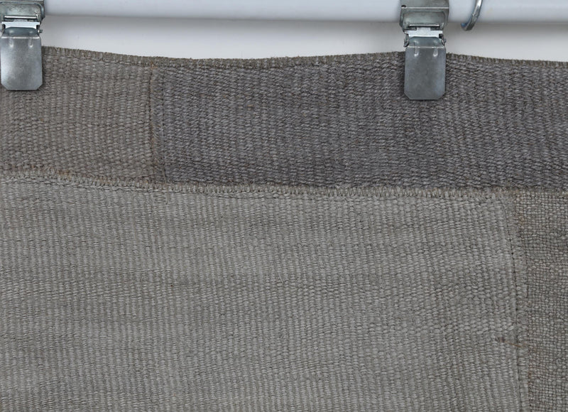 2x10 Vintage Hemp Runner Rug, Gray Turkish Patchwork Runner, Neutral Narrow Hallway Rug