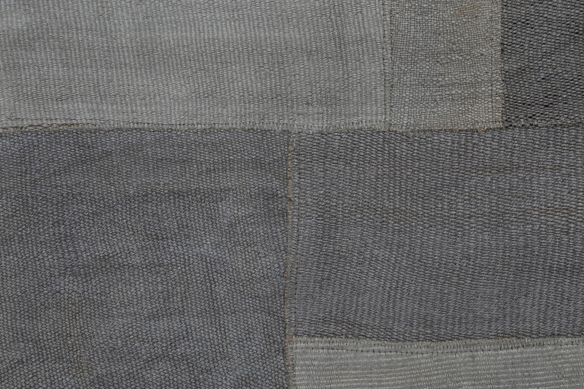 2x10 Vintage Hemp Runner Rug, Gray Turkish Patchwork Runner, Neutral Narrow Hallway Rug