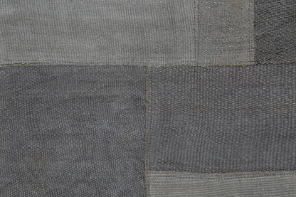 2x10 Vintage Hemp Runner Rug, Gray Turkish Patchwork Runner, Neutral Narrow Hallway Rug