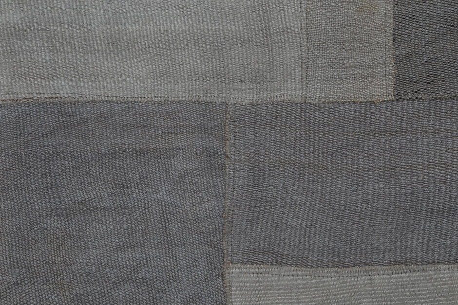 2x10 Vintage Hemp Runner Rug, Gray Turkish Patchwork Runner, Neutral Narrow Hallway Rug