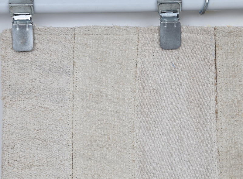 2x8 Vintage Turkish Hemp Runner Rug, Neutral Ivory Patchwork Kilim, Minimalist Hallway Rug, Wabi Sabi Decor