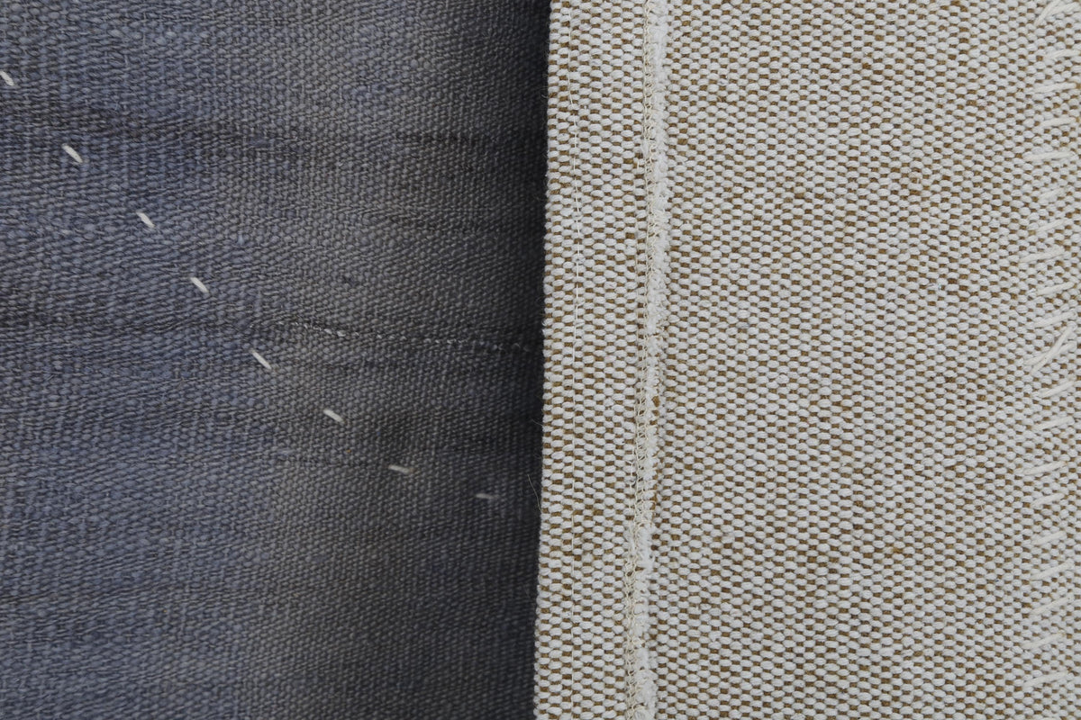 3x4 Vintage Turkish Tapestry Rug, Gray Abstract Hemp Wool Textile, Minimalist Woven Wall Art