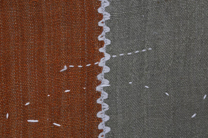 3x4 Vintage Turkish Tapestry Rug, Abstract Patchwork Textile Wall Art, Cotton Wool Woven Wall Hanging