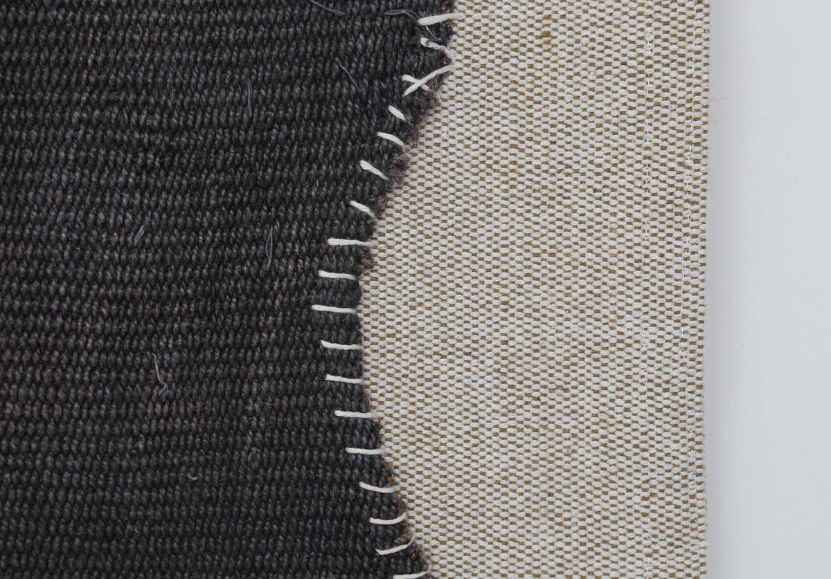 3x4 Vintage Turkish Tapestry Rug, Black Brown Hemp Wool Patchwork, Woven Textile Wall Art