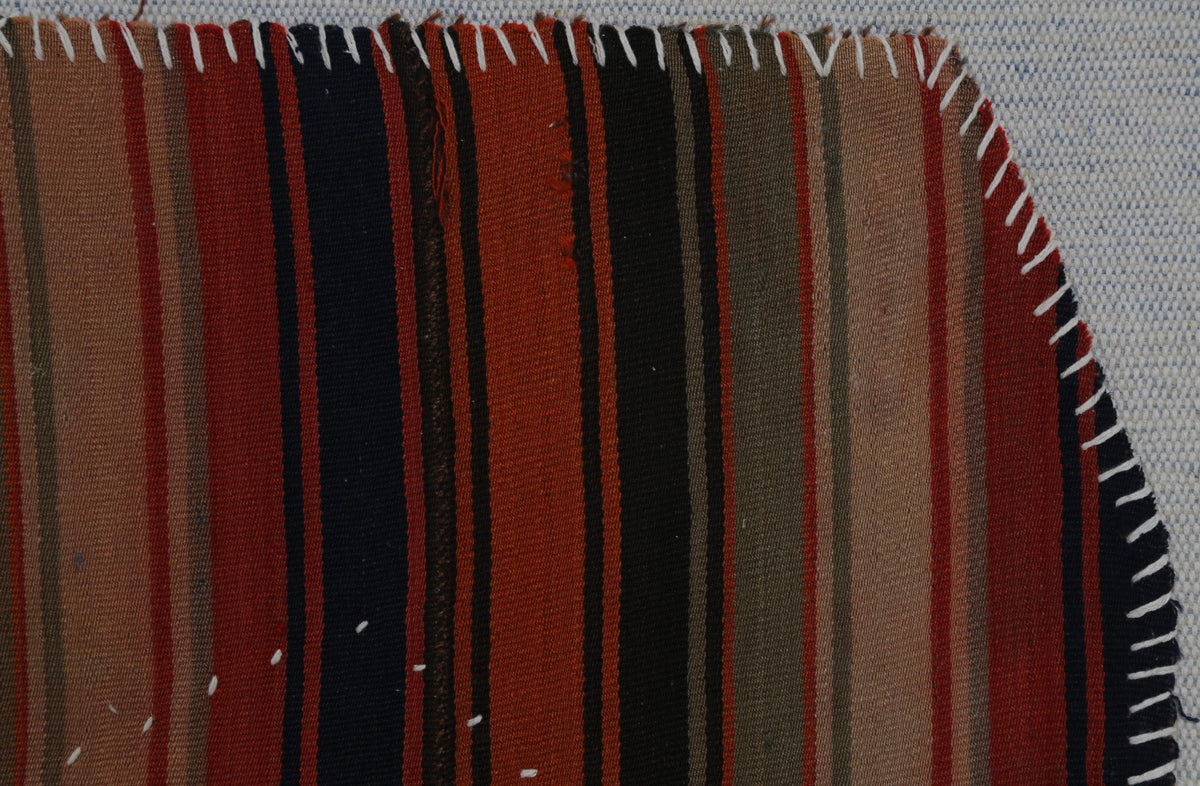3x4 Vintage Turkish Tapestry Rug, Red Black Striped Wool Kilim, Woven Textile Wall Art