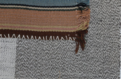 2x4 Vintage Turkish Wool Kilim Wall Art, Handwoven Striped Textile Hanging