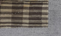 3x5 Vintage Turkish Tapestry Rug, Checkered Patchwork Textile Wall Art, Wool Woven Wall Hanging