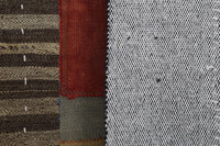 3x5 Vintage Turkish Tapestry Rug, Checkered Patchwork Textile Wall Art, Wool Woven Wall Hanging