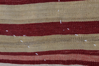 3x4 Vintage Turkish Tapestry Rug, Striped Wool Textile Wall Art, Rustic Woven Wall Hanging