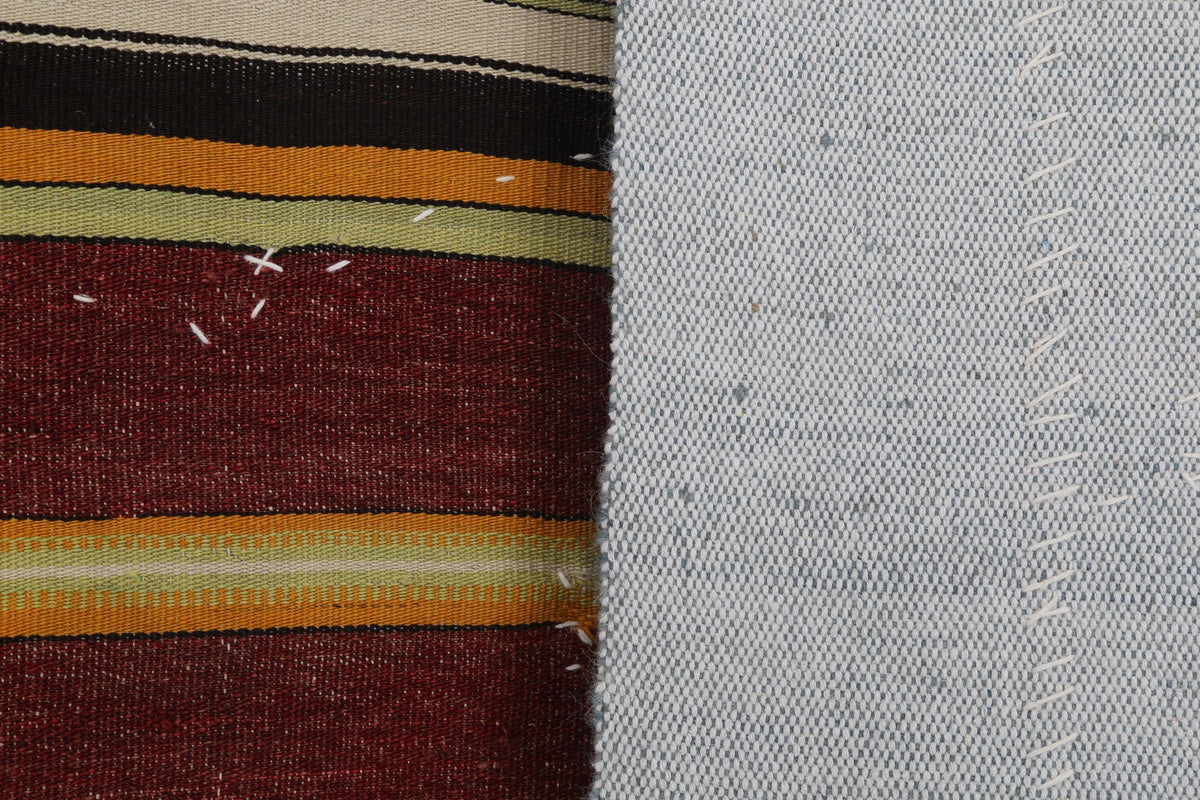 3x4 Vintage Turkish Tapestry Rug, Striped Wool Textile Wall Art, Rustic Woven Wall Hanging