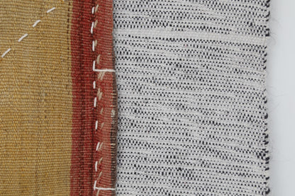 3x4 Vintage Turkish Tapestry Rug, Striped Wool Textile Wall Art, Rustic Woven Wall Hanging