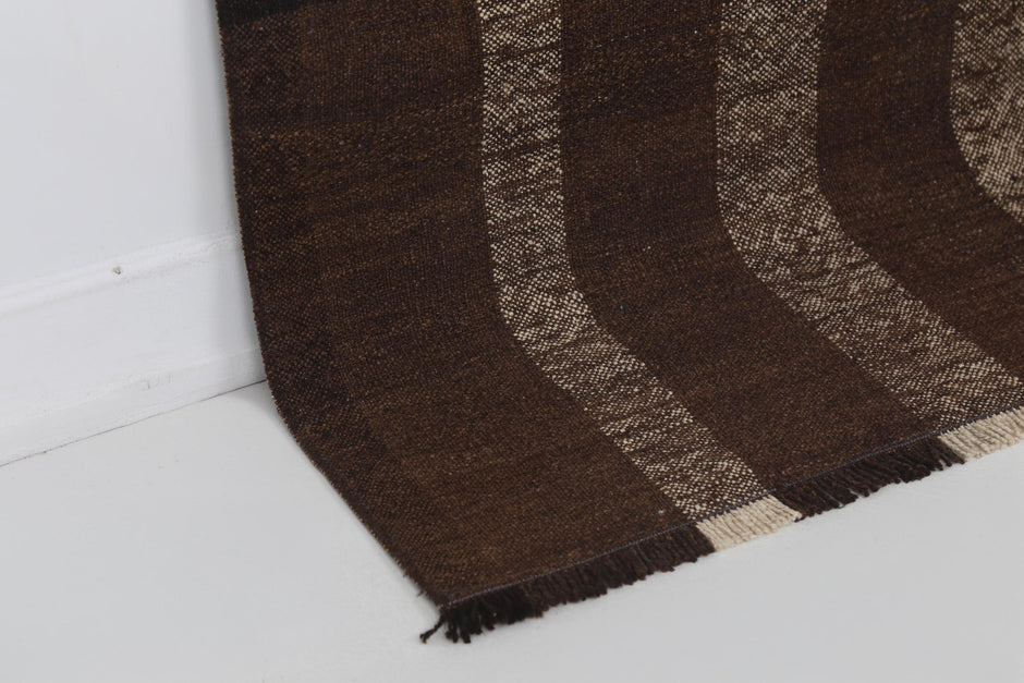 2x6 Vintage Turkish Flatweave Runner Rug,  Striped Wool Cotton Kilim, Narrow Hallway Rug