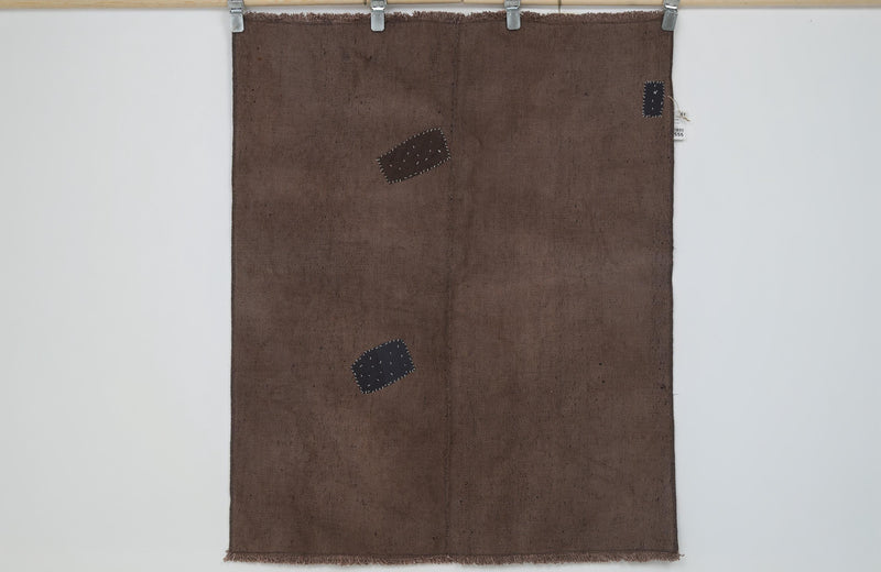 3x4 Vintage Turkish Hemp Rug, Brown Minimalist Flatweave Rug, Small Rustic Woven Rug, Organic Modern Decor
