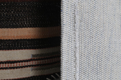 3x4 Vintage Turkish Tapestry Rug, Dark Brown Burgundy Striped Wool Cotton Textile, Woven Wall Art