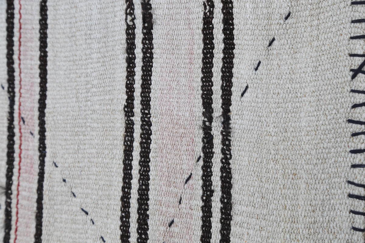 3x4 Vintage Turkish Tapestry Rug, Hemp Wool Kilim Wall Hanging, Handwoven Textile Wall Art