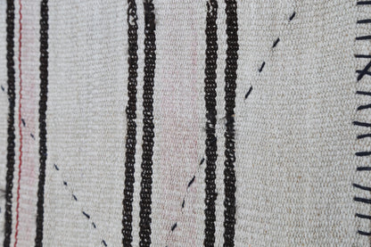 3x4 Vintage Turkish Tapestry Rug, Hemp Wool Kilim Wall Hanging, Handwoven Textile Wall Art