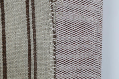 3x4 Vintage Turkish Tapestry Rug, Striped Wool Textile Wall Hanging, Neutral Woven Wall Art