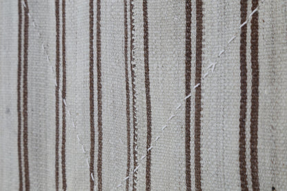 3x4 Vintage Turkish Tapestry Rug, Striped Wool Textile Wall Hanging, Neutral Woven Wall Art