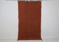 4x6 Vintage Turkish Hemp Tapestry Rug, Rust Woven Textile Wall Hanging, Minimalist Fiber Wall Art