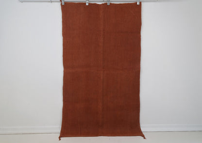 4x6 Vintage Turkish Hemp Tapestry Rug, Rust Woven Textile Wall Hanging, Minimalist Fiber Wall Art