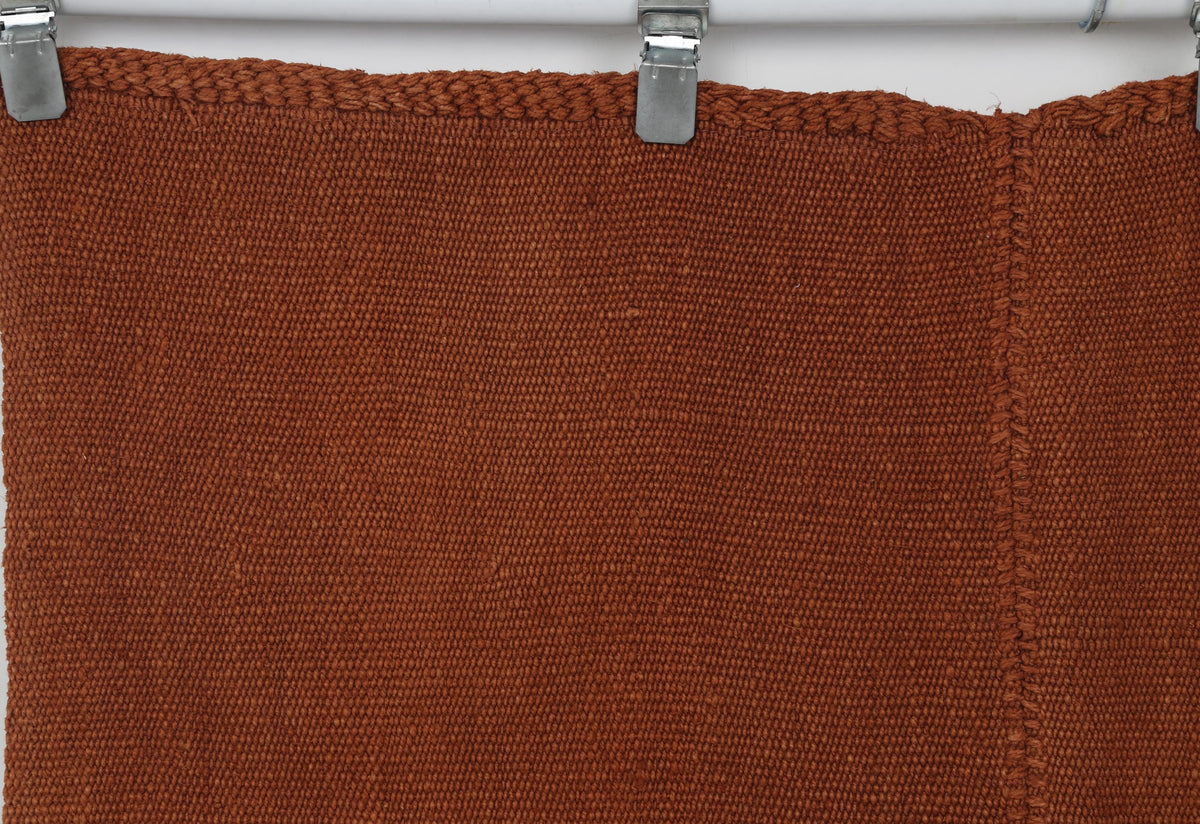4x6 Vintage Turkish Hemp Tapestry Rug, Rust Woven Textile Wall Hanging, Minimalist Fiber Wall Art