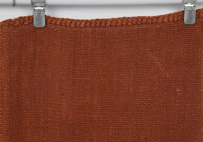 4x6 Vintage Turkish Hemp Tapestry Rug, Rust Woven Textile Wall Hanging, Minimalist Fiber Wall Art
