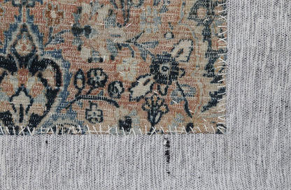 3x4 Vintage Turkish Tapestry Rug, Beige Blue Traditional Wool Textile, Antique Style Woven Wall Art