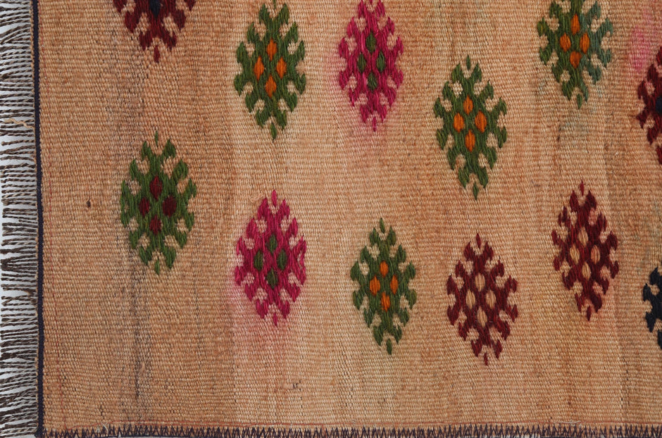 2x3 Vintage Turkish Kilim Tapestry, Wool  Wall Hanging, Geometric Woven Textile Wall Art