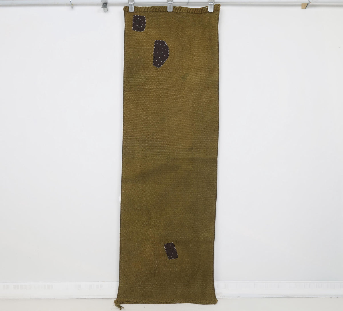 2x6 Vintage Hemp Runner Rug, Mustard Turkish Hallway Rug, Minimal Narrow Entryway Rug